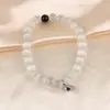 Amazon Pulsera de Piedra Natural Ojo de Tigre Ágata Caliente Tejida Acero Inoxidable Pulsera Magnética de Pareja Amor al por Mayor