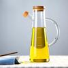 Aceitera de cocina, aceitera de vidrio, tapa de bambú, botella para condimentos, botella para salsa a prueba de fugas para el hogar, aceitera para vino, vinagrera