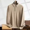 Suéter de Cachemira Otoño e Invierno Suéter de Cachemira para Hombre Cardigan de Punto con Solapa Casual Lana Cuello Polo Holgado Hombre
