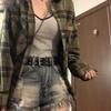 Nova Camisa Xadrez de Primavera Feminina Roupa Externa Design de Nicho Estudantil Top Casual Solto Estilo Preguiçoso Jaqueta Versátil