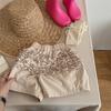 2026 Roupas Infantis Coreanas Verão Novo Estilo Shorts de Renda Estilo Coreano para Meninas Calças de Algodão Lavado para Crianças 5277