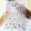 Pegatinas de Uñas de Conejo de Luna Lindas de Dibujos Animados 5D en Relieve 3D Flor de Campo Pegatinas Planas para Uñas al por Mayor