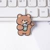 Broche Urso Acrílico Estilo Coreano Ins Desenho Animado Acessórios de Roupa para Mochila Presente Pequeno Distintivo Estilo Ins Exquisito