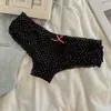 Amor de Novia Vintage~ Calzones con Adorno de Encaje para Pastel para Mujeres, Deseo Puro Sexy de Cintura Baja con Lazo, Calzones de Algodón Puro en la Entrepierna