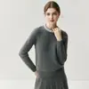 ¡Productos de alta calidad! Suéter de cachemira con temperamento para mujer, estilo otoño e invierno, cuello redondo, un círculo de trenzado de pedrería, suéter de cachemira