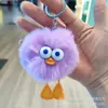 Chaveiro de Pato de Pelúcia com Pelo de Coelho Rex Pingente Boneca Boneca Penduricalho para Mochila Escolar Presentes