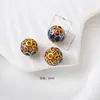 10mm esmaltada banhada a ouro conta esférica charm bead acessório para joias DIY conta superior para pulseira oca