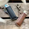 Nuevo Encendedor Portátil Estilo Retro Tradicional de Una Yuan Accesorios Funda Protectora de Cuero Montaje en Cintura Color Sólido Encendedor Estuche de Cuero
