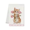 Pano de Lavar Louça para Gato Florido Venda Quente Transfronteiriça Pano de Limpeza para Cozinha Absorvente Toalha Decorativa Pano de Limpeza para Cozinha Pode Ser Rotulado