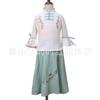 Cheongsam Infantil Dinastía Han 2024 Primavera y Verano Nuevo Mejorado Algodón y Lino Cheongsam Niñas Dinastía Han Conjunto de Ropa Étnica Infantil