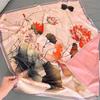 110 pintura al óleo hilo de nube fragante flor rosa bufanda cuadrada borde rizado hecho a mano bufanda de protección solar bufanda bufanda bufanda de pintura al óleo vintage para mujer