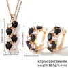 Moxi Transfronteiriço Assimétrico Zircônia Multi-Color Doce Moda Cobre Inlaid Zircônia Argola de Orelha Colar Conjunto de Joias Atacado