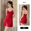 Rosa Sexy Sedoso Suave Color Sólido Satén Escote en V Profundo Corte Bajo Push-up Acolchado Extraíble Bata Larga de Malla Exterior 7369