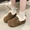 Zapatos Birkenstock Retro Todo Incluido Forro Polar de Invierno 2025 Altura Interior Aumentada Zapatos de Algodón Gruesos Cálidos para Mujeres Personas Perezosas