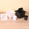 Maceta cuadrada para suculentas maceta de plástico negro maceta cuadrada blanca con reborde jardinería borde recto maceta cuadrada negra venta al por mayor