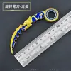 Mini 12CM Machete Daga Dragón Arco Giratorio Modelo de Aleación Dragón Dorado Arma Francotirador Vida y Muerte Hoja No Abierta