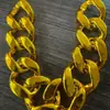 Corrente de Ouro Artificial Transfronteiriça, Colar de Ouro Hip-Hop, Adereços Exagerados para Fotos de Pessoas Sociais, Corrente de Ouro Europeia e Americana