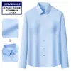 Camisa blanca de fibra de bambú para mujer, de manga larga, elegante, profesional, formal, sin arrugas, para el trabajo, antiarrugas, hecha a medida para el commuting