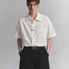 Camisa asimétrica de botones diagonales de estilo chino, nueva y moderna para hombre de verano, suave y con caída, corte holgado, camisa elegante para hombres jóvenes