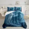 Fábrica de Origen Temu/Jit Textiles para el Hogar Transfronterizos Lobo Cepillado Impresión Digital Suave y Cómodo Juego de Funda de Almohada y Colcha