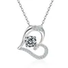 Plata de Ley S925 Transfronteriza Europea y Americana Colgante Simple de Corazón de Amazon Collar de Moda con Doce Piedras de Nacimiento Cadena para Clavícula de Mujer