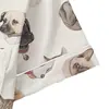 Cardigan Cruzado Europeu e Americano de Seda Leiteira Pijama Estampado de Cor Clara para Mulheres Conjunto de Roupa de Casa Casual Respirável com Shorts de Manga Curta