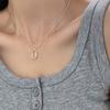 Nalan S925 Plata Esterlina Recortado Ovalado Collar de Frijol Plateado Nicho Geométrico Anillo Asimétrico Cadena Clavicular D9750