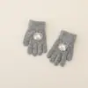 Guantes infantiles de dibujos animados, cómodos para niños de 3 a 8 años, guantes infantiles de punto cálidos y resistentes al frío, a prueba de viento para exteriores, con dedos separados