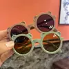 Novos Óculos de Sol Infantis com Armação Redonda de Urso Óculos Infantis Óculos de Sol para Bebê Cor Doce Colorida Macaron Viseiras