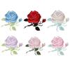 Amazon borboleta quente bordado adesivos de pano rosa flor Zhang Zi desenhos animados lótus bordado logotipo roupas adesivos patch ferro de passar