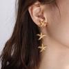 Pendientes explosivos de la serie Ocean 2025, con diseño de estrella de mar de estilo europeo y americano, exagerados y versátiles, de verano para mujer.