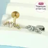 Joias para Piercing de Lábio e Unha de Lábio em Liga de Titânio G23 Argola de Lábio Flor de Unha de Lábio Joias para Lábio Joias com Rosca Interna Brincos de Liga de Titânio