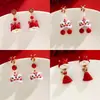 Aretes de Caballo Rojo para Mujeres en su Año Zodiacal, Aretes de Danza del León, Nuevo Estilo Chino, Modernos, Sencillos, Versátiles, Aretes de Año Nuevo