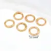 Cor Dourada Real 18K Preserva Cor Banhado a Ouro Redondo Fecho de Mola Argola de Conexão de Ponta de Chaveiro Acessórios para Joias DIY B64