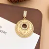 Colgante con Diseño de Flor de Círculo Geométrico, Cobre Incrustado con Circonia, Colgante DIY con Diseño Hueco, Accesorio de Moda de Lujo Ligero para Mujeres