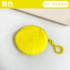 Bolsa de moedas redonda de pelúcia em cores doces, carteira feminina fofa de cor sólida, bolsa para cartão de identificação, chaveiro, bolsa simples para moedas