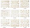 Adesivos de unhas 3D dourados transfronteiriços AliExpress, decalques tridimensionais, adesivos de unhas japoneses bronzeados, pasta de esmalte para unhas por atacado
