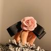 Primavera Nova doce suave camélia flor arco hairpin Chanel estilo voltar cabeça clipe acessórios de cabelo cocar para mulheres