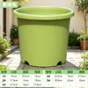 Vaso de plástico para flores de quatro estações, espessado para plantio, resina durável e ecológica, adequado para varandas de casa, respirável, vaso com controle de raízes com pratinho, personalizável