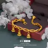 Vietnã Antigo Fa Sha Anel Inteligente Dourado Pulseira de Orquídea Luxo Leve Design de Nicho de Ponta Pulseira com Fivela Aberta Ajustável Pulseira