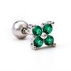 Amazon Pendientes Minimalistas de Flor con Circonita Azul Acero de Titanio Tornillo Perforación Hueso de la Oreja Tachuelas Pendientes Florales Frescos