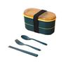 Lonchera de doble capa transfronteriza Lonchera de microondas de estilo japonés Lonchera con compartimento para comidas reductoras de grasa para trabajadores de oficina Lonchera