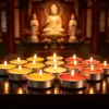 Velas de Mantequilla Sin Humo de 3 Horas para Iluminación de Templos y Hogares, Ofreciendo Luz Duradera para Ofrendas a Buda, Velas a Base de Plantas con Carcasa de Aluminio al por Mayor