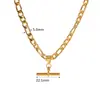 Lele Joias Aço Inoxidável Dourado Corrente T Simples Colar Moderno e Elegante para Mulheres Presente Corrente de Clavícula Banhada a Ouro