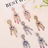 Atrapasueños Mariposa Estilo Bosque Aleación Esmalte Incrustado Diamante Morado Borla de Pluma Colgante Accesorios DIY Pulsera Cuentas Colgante