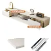 Mueble de TV Moderno Minimalista Sala de Estar Hogar Apartamento Pequeño Estilo Crema Madera Maciza Mueble de TV de Pie Combinación con Mesa de Café