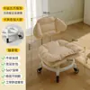 Taburete Pequeño Giratorio con Ruedas, Taburete Bajo para Uso Doméstico, Taburete para Cambiarse los Zapatos, Banco Infantil con Ruedas, Silla con Respaldo Sellador de Costuras