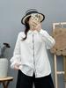 2025 Nuevo Estilo Otoño Botonadura Bordado Hilo de Doble Capa Cárdigan de Mujer Camisa de Manga Larga Tops Casuales Venta al por Mayor