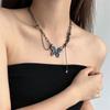 Collar de Mariposa de Circonita Estilo Punk de Industria Pesada Diablo para Mujer Exquisito de Alta Gama Lujo Ligero Nicho Cadena para el Cuello Cadena para la Clavícula Joyería