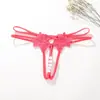 Panty sexy de talla grande para mujer, tanga de perlas para masaje, tanga sexy de encaje transparente de tentación, tanga europea y americana